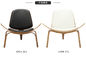 الترفيه الحديثة الكراسي الخشبية الصلبة مع مقاعد جلدية أبيض / أسود اللون